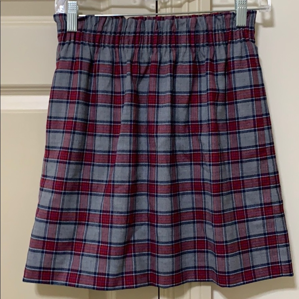 J. Crew Factory Elastic Waist Plaid Skirt